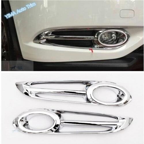 Lapetus Auto Styling Front Fog Lamp Foglight Lights Frame Cover Trim Chrome Fit For Honda VEZEL HR-V 2014 2015 2016 2017 ABS