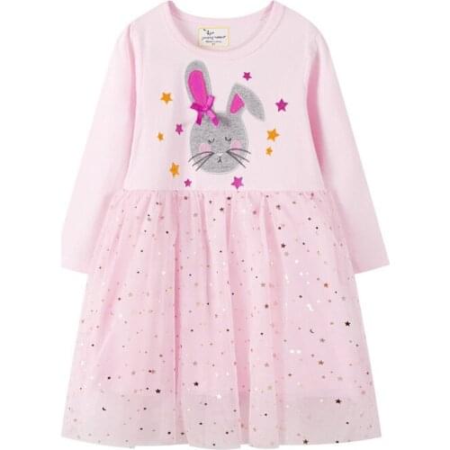 New Party Baby Girls Dresses Lace Stars Beading Children Fashion Tutu Birthday Dress for 2-7T Kids Costume Tunic Girls Clothing
