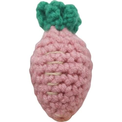 Handmade Crochet Carrot Knitting Wool Beads DIY Baby Pacifier Chain Accessories