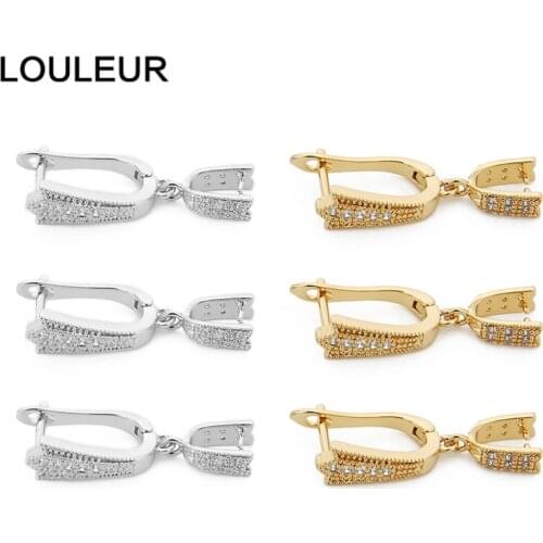 2pcs/lot Gold Plated Ear Hook Earring Hooks Clasps Accessories For Jewelry Making Dangle Earrings Pearls Earrings DIY Jewelry