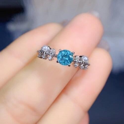Lovely symmetric Natural green apatite phosphorus pyroxene Ring S925 Silver Natural Pearl Ring Womens girl party fine ewelry