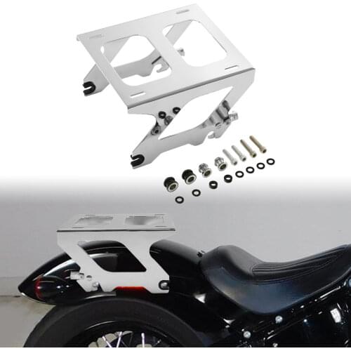 Motorcycle Detachable Luggage Mounting Rack For Harley Softail Deluxe FLDE FLHC FLHCS FLSL FXBB FXST 2018-2021 chrome/black