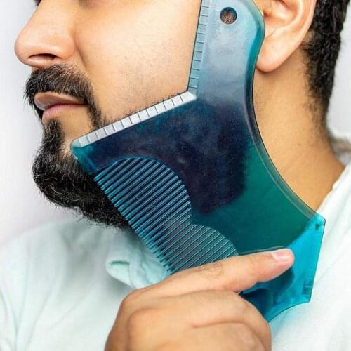 Men Beard Shaping Styling Template Comb Transparent Mens Beards Combs Beauty Tool for Hair Beard Trim Templates