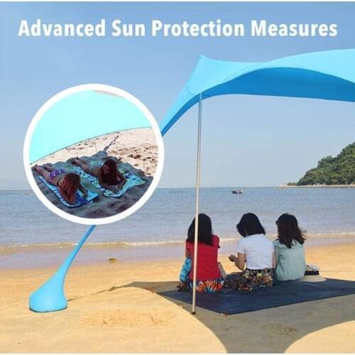 Pop Up Beach Tent with Support Rod Stability Outdoor Sun Shelter for Camping Trips Fishing Backyard Fun Picnics