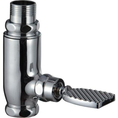 Foot-pressing type public toilet / WC flush valve, Copper stool flushing valve, Delay urinal flush valve chrome plated