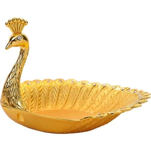 Peacock Shape Fruit Plate Luxury Delicate Bird Dried Dish Snack Tray Nut Bowl Table Wedding Party Home Decoration