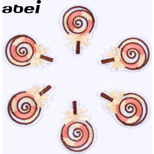 5pcs/lot Iron On Lollipop Patches Carton Stickers for Jeans Coats Kids Clothing Appliques DIY Kids Girl backpack Motif Badge