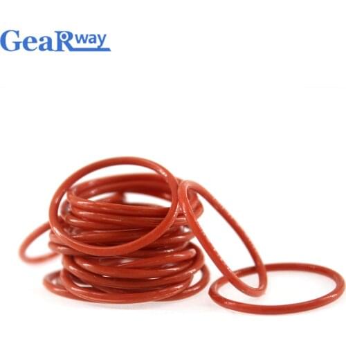 Gearway Red Silicon O Ring Seal Gasket 2mm CS O-Ring Sealing 51/52/53/54/85/90/95mm OD VMQ Anti-age O Ring Seal Washer