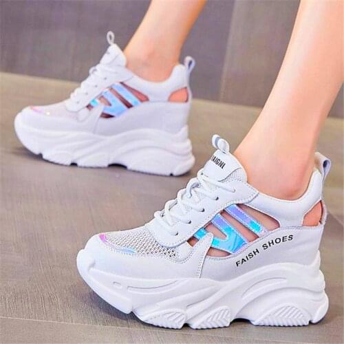 Womens Summer Cow Leather Platform Sandals Wedge High Heels Fashion Sneakers Casual Shoes Boots 34 35 36 37 38 39