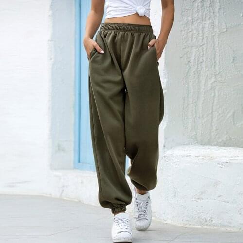 2021 Spring Sweatpants Women Baggy Gray Sports Pants Joggers Wide Leg Oversized Streetwear High Waisted Trousers
