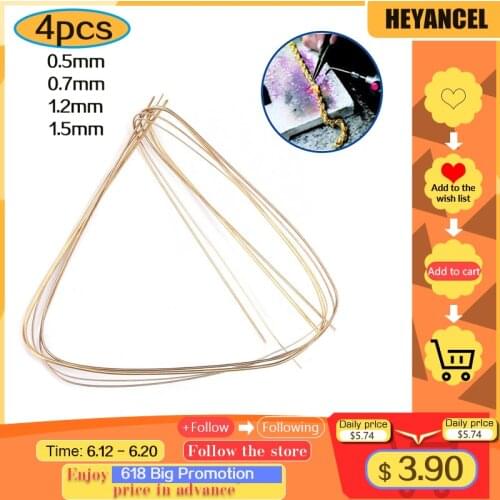 4pcs Gold Silver Welding Rods Soldering Wire 0.5mm 0.7mm 1.2mm 1.5mm High Quality Jewelry Making Tool for Jeweler