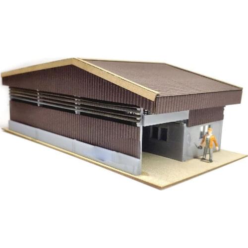 1/87 Small Factory Industrial Model Building Kits Train Ho Scale DIY Cardboard Modern Architecture Sand Table Scene