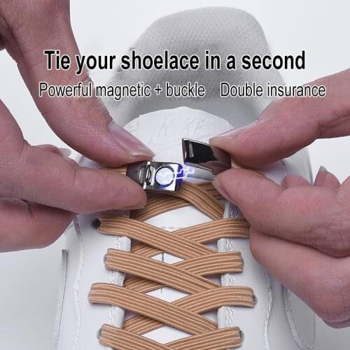 1Pair Fashion Magnetic Shoelaces Elastic No Tie Shoe Laces Kids Adult Unisex Flat Sneakers Shoelace Quick Lazy Laces Strings