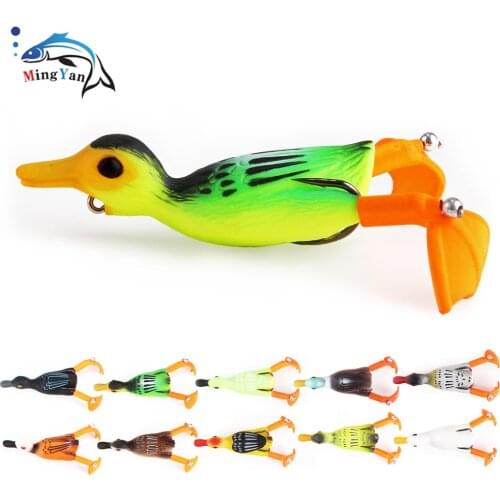 1Pcs Propeller Flipper Duck Fishing Lure Ducking Fishing Frog Lure 9.5cm 12g Artificial Bait Duckling 3D Eyes Day Baits Bass
