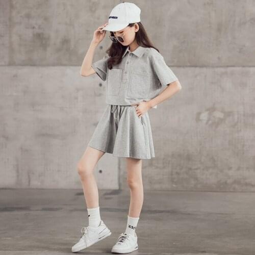 2021 Girls Clothes Sets Summer Kids Clothing Suit Children Shirt and Shorts Teen Girl 2 Pcs Set Casual 6 8 10 12 14 16 Years