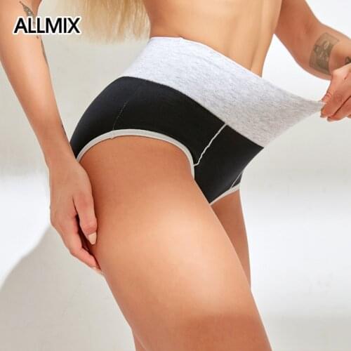 ALLMIX Abdomen High Waist Lady Cotton Panties Sexy Bondage Sports Briefs Comfort Women Underwear Seamless Panty Lady Lingerie