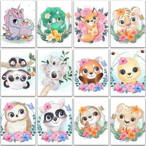 5D DIY Diamond Painting flower animals tiger Koala panda fox unicorn Full Square&Round mosaic embroidery Cross stitch home decor