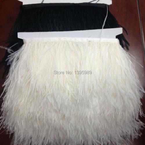 Free shipping 10-12cm/4-5inch 10 meters Ostrich feather ribbons ostrich feather white Decorative diy