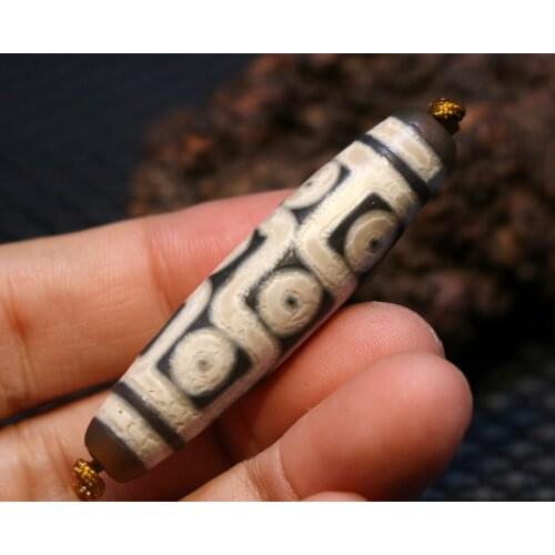 Big Treasure Magic Power Power Energy Tibetan Old Agate 9 Eye Most Respected dZi Bead Amulet Pendant A Timestown UPD2126A1