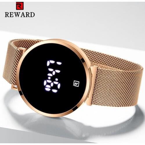 REWARD Mens Quartz Wristwatch Touch Screen Sport Waterproof Watch Male Simple Top Brand Luxury Stainless Steel Watch for Man