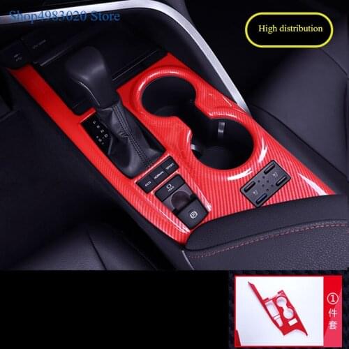 For Toyota Camry XV70 2017 2018 Center Console Gear Shift Box Panel Cover Trim Interior Accessories Styling ABS chrome red