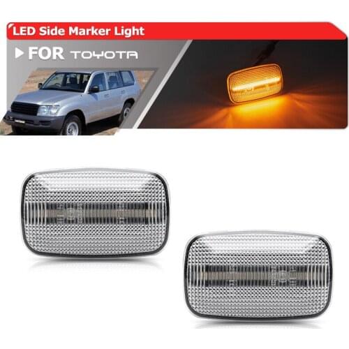 For Toyota Land Cruiser 100 Series Prado 90 Series FJ Cruiser Hilux For Lexus LX470 Front Amber Led Side Marker Indicator Lights