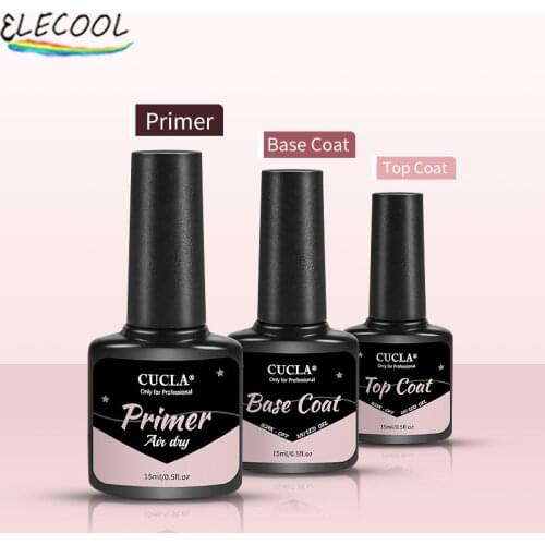 ELECOOL Top And Base Coat Nails Gel Polish Nail Art Primer Set Long Lasting Reinforce Hybrid Varnishes Manicure UV Gel Lacquer