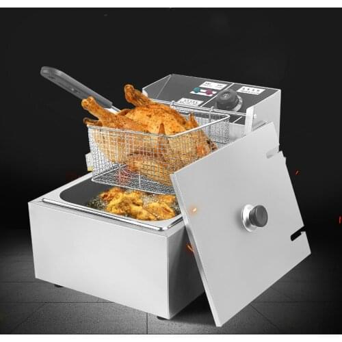 Electric Deep Fryers Oil fryer commercial electric single cylinder blast furnace double French fries NEW