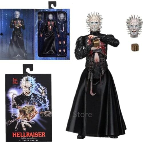 18cm Original NECA Hellraiser He'll Tear Your Soul Apart Ultimate Pinhead Action Figure PVC Movable Collection Of Toy Gifts