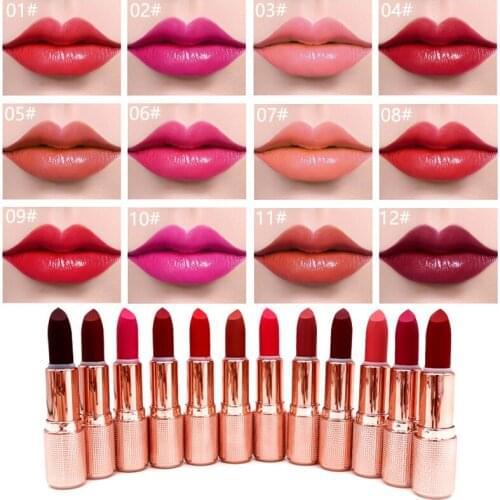 KAQIYA 9010 Natural Matte Lipstick 12 Colors Women Beauty Make Up Lips Cosmetics Waterproof Moisturizing Lip Stick Long Lasting