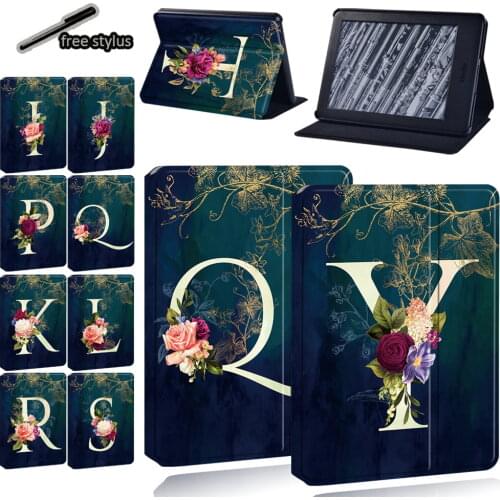 For Amazon Kindle Paperwhite 4/1/2/3/ Amazon Kindle 10th Gen/Kindle 8th Gen Tablet Leather Print Pattern Protective Case+ Stylus
