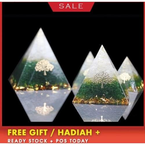 2019 New Orgonite Energy Pyramid Energy Converter Improve Fortune Green Crystal Ornaments Gift Resin Decorative Craft Jewelry