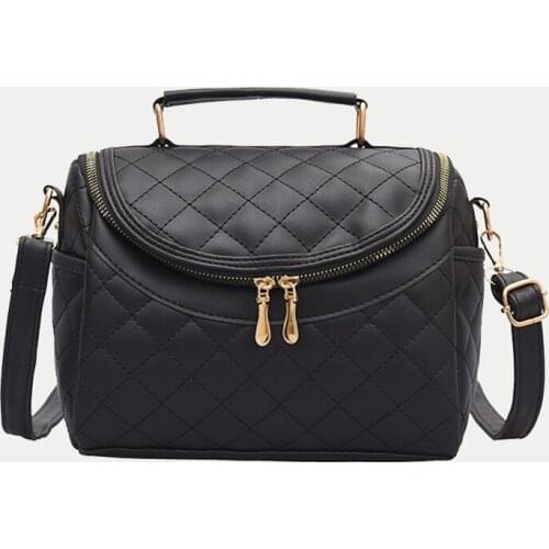 Fashion Women Shoulder Bags Plaid PU Leather Crossbody Bag Large Capacity Zipper Handbag Female Vintage Pouch bolsa feminina