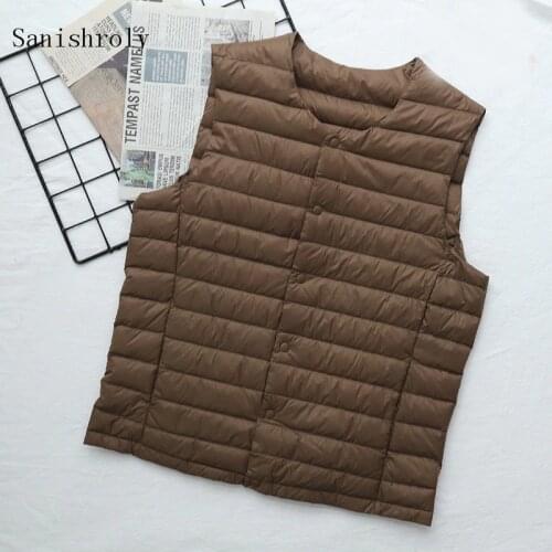 Sanishroly Two Wears New Men Ultra Light White Duck Down Vest Winter Male V-Neck Sleeveless Waistcoat Jacket Plus Size 3XL S1112