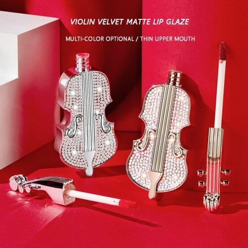 Violin Soft Fog Velvet Matte Lip Glaze Moisturizes Waterproof and Colorfast Lip Glaze Shows White and Temperament Lip Cosmetics