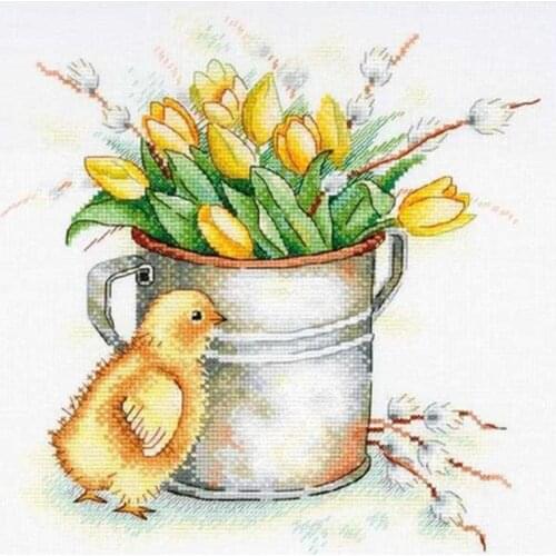 Tulips and duck patterns counted 11CT 14CT 18CT Cross Stitch Sets DIY Chinese Cross-stitch Kits Embroidery Needlework