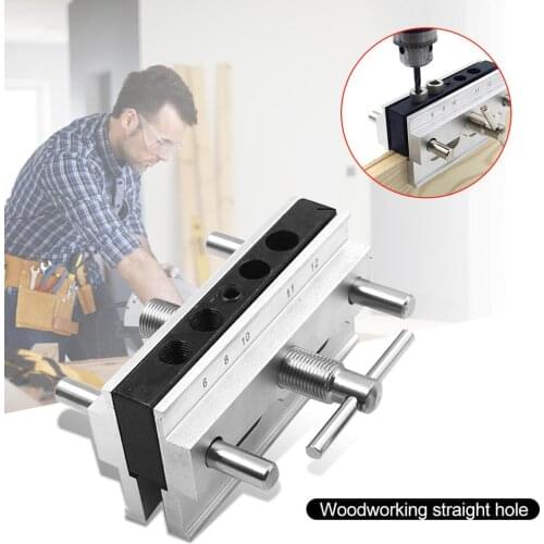 Jig Drill Guide 3 in 1 Woodworking Doweling Jig Kit Position Clip Adjustable Drilling Guide Puncher Locator Carpentry Tool kit