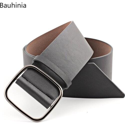 New Style 103*6.5cm Ladies Hot Sale Trend Fashion Alloy Square Buckle Wide Belt Windbreaker Personality With Pin Buckle Belt