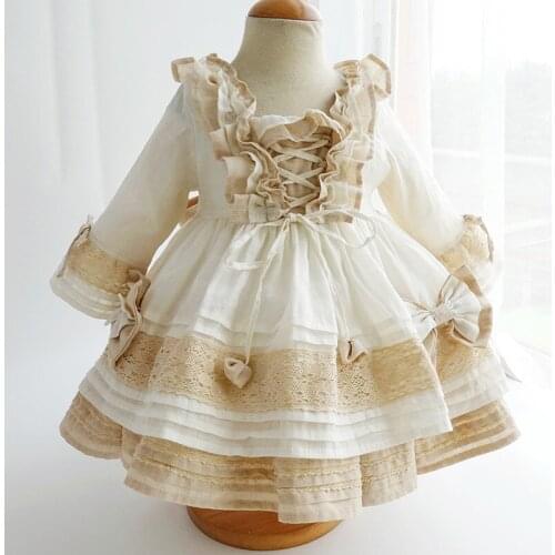 2021 summer new Spanish childrens dress girl Lolita princess skirt girl Lolita apron dress
