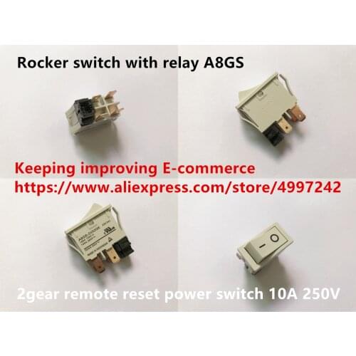 Original new 100% rocker switch with relay A8GS 2gear remote reset power switch 10A 250V