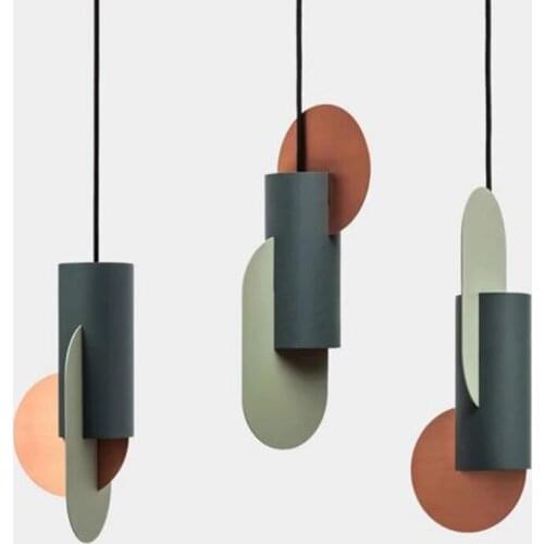 Nordic Pendant Lights Creative Personality Splicing Iron Lamps Dining Room Bedroom Home Decor Bar Counter Suspension Chandeliers