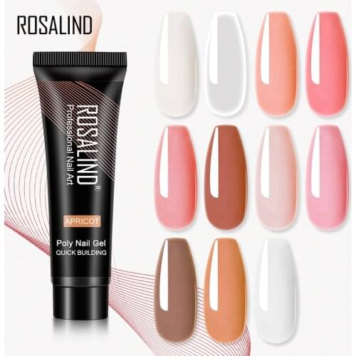 ROSALIND 15ML Poly Nail Gel for nail Gel Polish extensions Crystal vernis semi permanant uv Nail Art hybrid nail gel Varnish