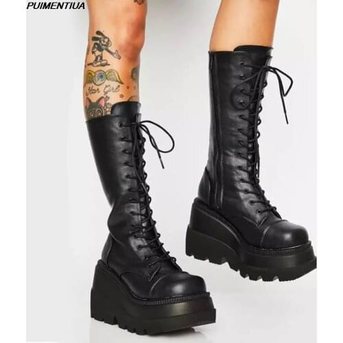 Женские высокие ботинки Puimentiua China At AliExpress