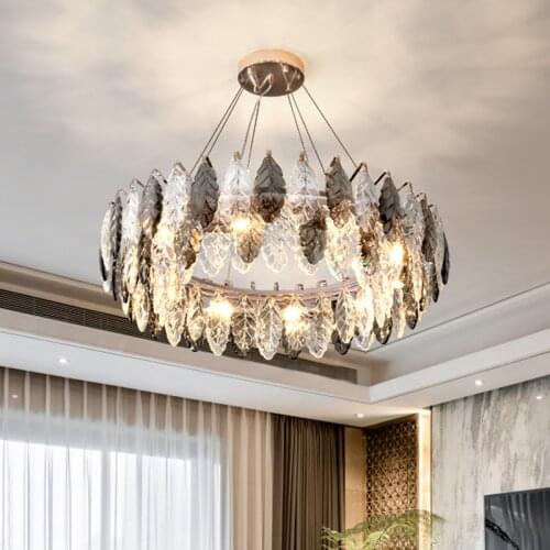 Luxury crystal chandelier for living room kitchen dining room hanging lamp led black indoor lighting люстра chandeliers modern