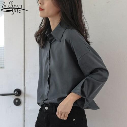 Autumn Winter Fashion Loose Women Shirts OL Style Single-breasted Full Sleeve Shirt Blouses Female Shirts Tops 2021 13152