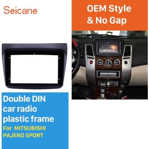 Seicane 9 Inch Double Din Car Radio Fascia for MITSUBISHI PAJERO SPORT DVD Player Panel Kits Stereo Audio Dash Frame