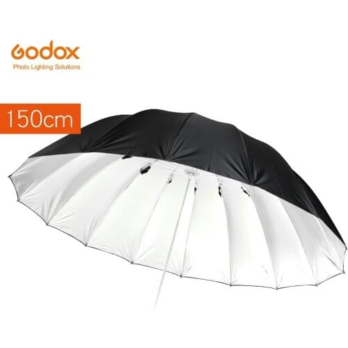 Godox Studio Photogrphy 150cm / 60in Black Silver Reflective Lighting Light Umbrella