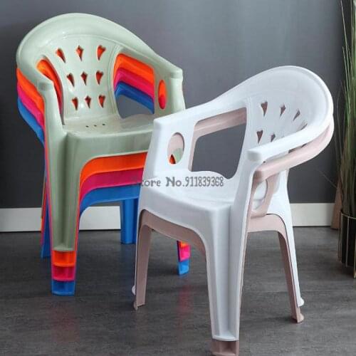 Adult Chair Home Living Room Armrest Dining Chair Food Stall Mahjong Tables and Chairs Night Market Beer Thickened Plastic Chair
