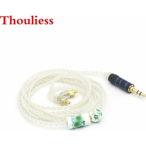 Thouliess Free Shipping Hand-Made 3.5mm Silver Plated Earphone Wire MMCX For SE846 SE535 SE315 SE215 UE900