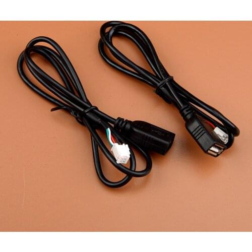 Universal 4Pin & 6Pin Connector USB Extension Cable Adapter Accessories Fit For Android Car Radio Stereo